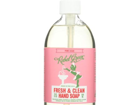 Rebel Green - Fresh And Clean Liquid Hand Soap - Pink Lilac - Case Of 4 - 16.9 Fl Oz. Supply