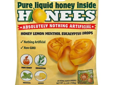 Honees Cough Drops - Honey Lemon - Lemon Menthol - 20 Cough Drops Online now