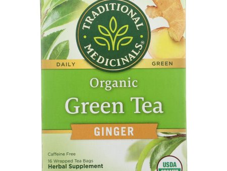 Traditional Medicinals Organic Green Tea Ginger - Case Of 6 - 16 Bags Cheap