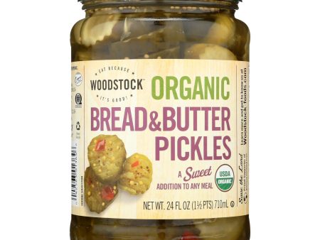 Woodstock Organic Bread And Butter Pickles - Case Of 6 - 24 Oz Online now