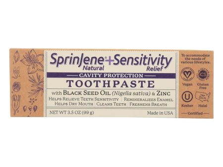 Sprinjene Natural Toothpaste - Sensative - Flouride - 3.5 Oz For Cheap