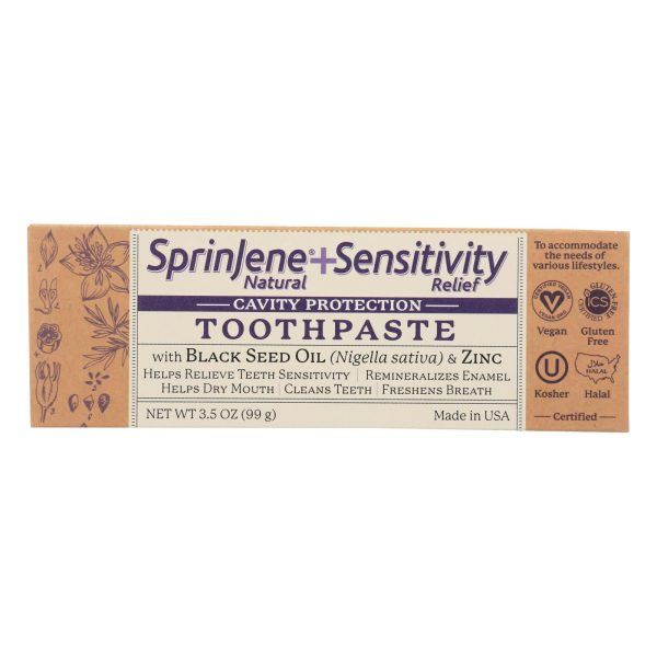 Sprinjene Natural Toothpaste - Sensative - Flouride - 3.5 Oz For Cheap