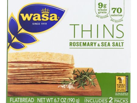 Wasa Rosemary & Salt Flatbread Thins - Case Of 10 - 6.7 Oz Online Hot Sale