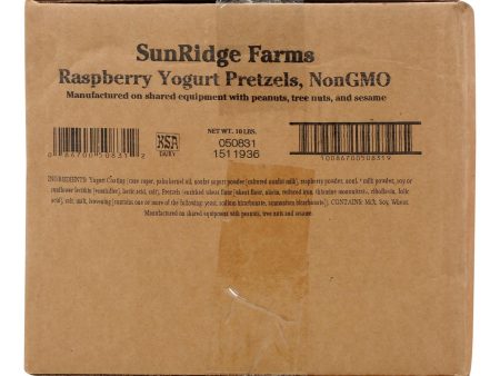 Sunridge Farms All Natural Raspberry Yogurt Pretzels - Single Bulk Item - 10lb Online now