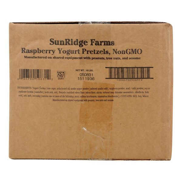 Sunridge Farms All Natural Raspberry Yogurt Pretzels - Single Bulk Item - 10lb Online now