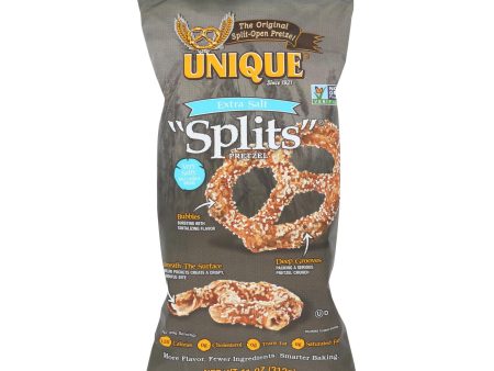 Unique Pretzels - Pretzels - Extra Salt Splits - Case Of 12 - 11 Oz. For Sale