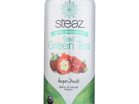 Steaz Lightly Sweetened Green Tea - Super Fruit - Case Of 12 - 16 Fl Oz. Sale