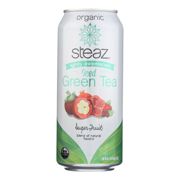 Steaz Lightly Sweetened Green Tea - Super Fruit - Case Of 12 - 16 Fl Oz. Sale