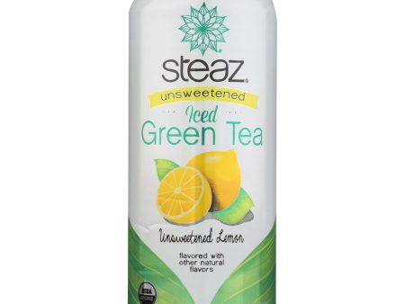 Steaz Unsweetened Green Tea - Lemon - Case Of 12 - 16 Fl Oz. For Discount