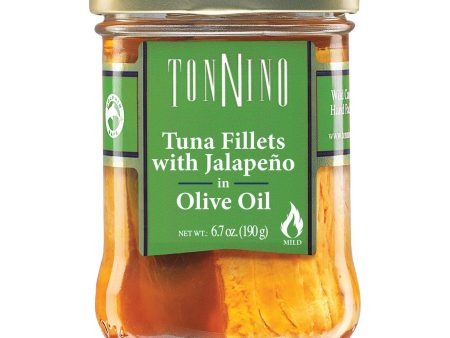 Tonnino Tuna Fillets - Jalapeno Olive Oil - Case Of 6 - 6.7 Oz. For Sale