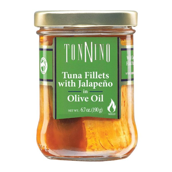 Tonnino Tuna Fillets - Jalapeno Olive Oil - Case Of 6 - 6.7 Oz. For Sale