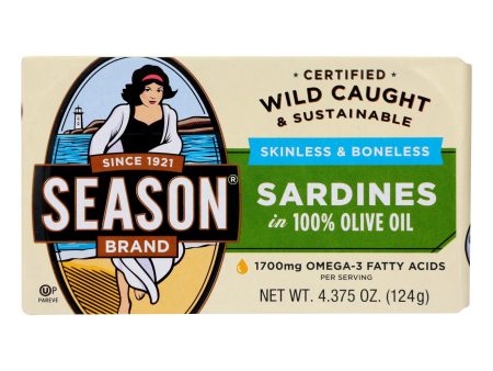 Season Sardines In Olive Oil  - Case Of 12 - 4.375 Oz Online now