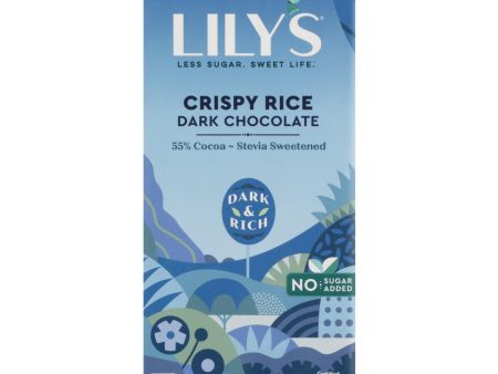 Lily s Sweets Chocolate Bar - Dark Chocolate - 55 Percent Cocoa - Crispy Rice - 3 Oz Bars - Case Of 12 Online