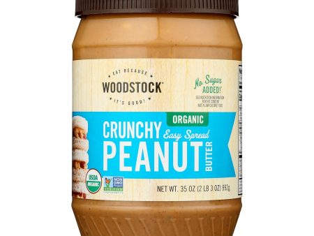 Woodstock Organic Crunchy Easy Spread Peanut Butter - Case Of 12 - 35 Oz Supply