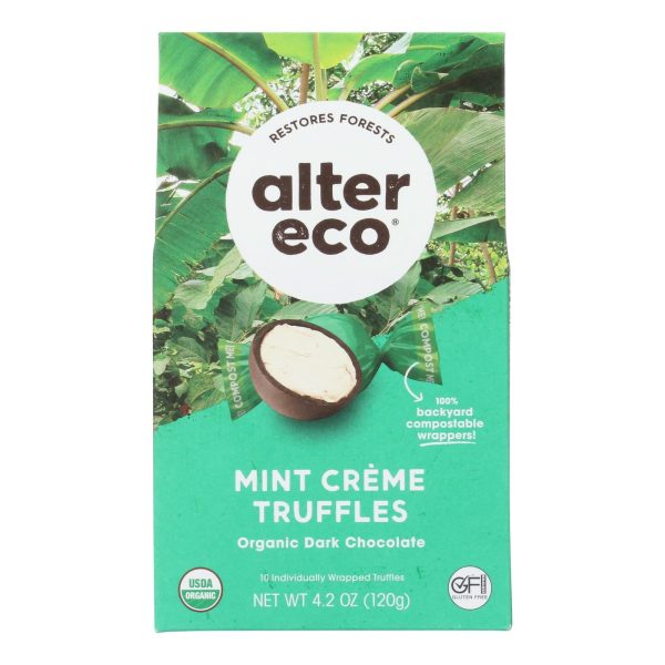 Alter Eco Americas Dark Chocolate Truffles - Mint Creme - Case Of 8 - 4.2 Oz. Online now