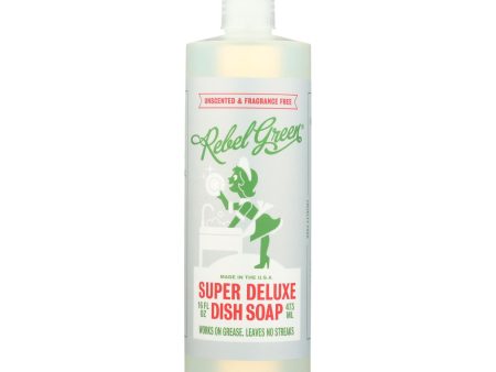 Rebel Green Dish Soap - Deluxe - Unscented - Case Of 4 - 16 Fl Oz on Sale