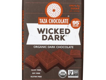 Taza Chocolate Stone Ground Organic Dark Chocolate Bar - Wicked Dark - Case Of 10 - 2.5 Oz. Hot on Sale