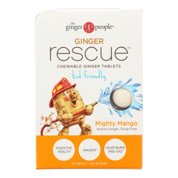 Ginger People Ginger Rescue For Kids - Mighty Mango - 24 Chewable Tablets - Case Of 10 Online Sale