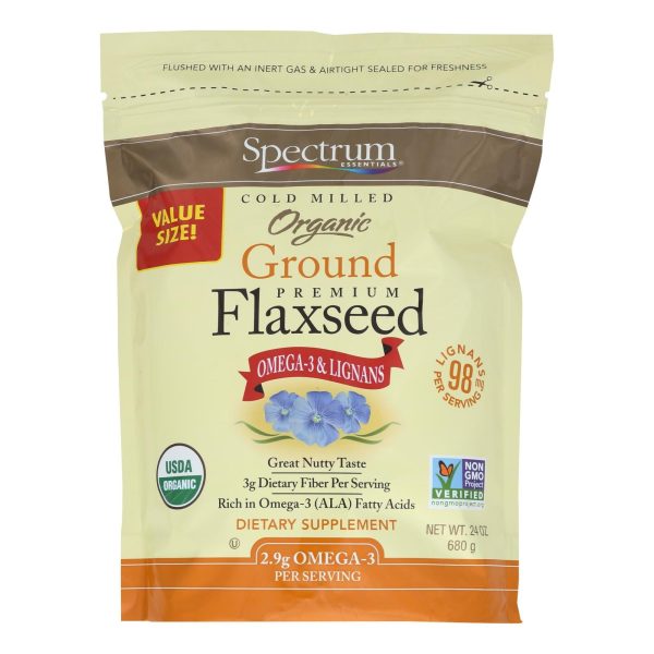 Spectrum Essentials Flaxseed - Organic - Ground - Premium - 24 Oz For Sale