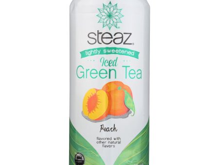 Steaz Lightly Sweetened Green Tea - Peach - Case Of 12 - 16 Fl Oz. Online