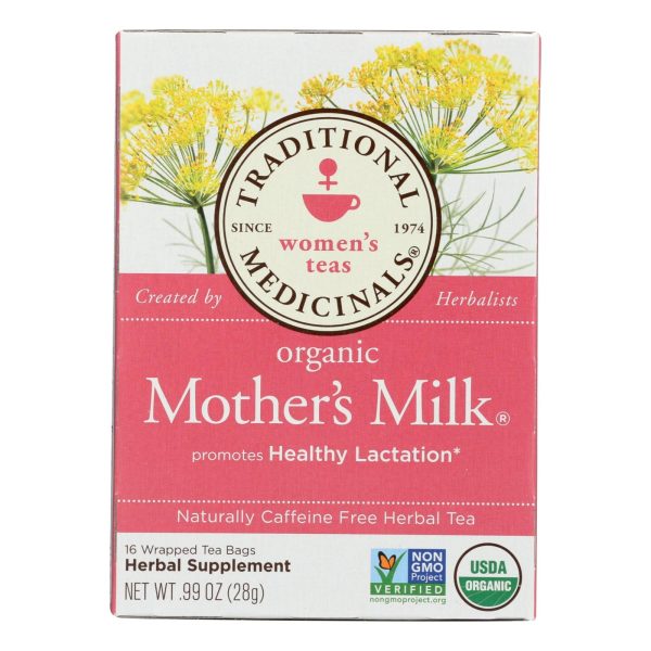 Traditional Medicinals Organic Mother s Milk Herbal Tea - 16 Tea Bags - Case Of 6 Supply