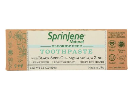 Sprinjene Natural - Toothpaste W o Fluoride - 1 Each - 3.5 Oz For Cheap