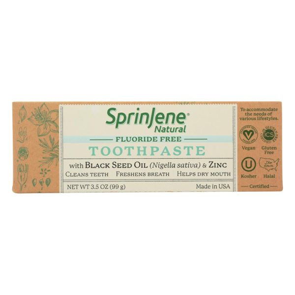 Sprinjene Natural - Toothpaste W o Fluoride - 1 Each - 3.5 Oz For Cheap