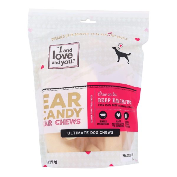 I And Love And You Dog Chews - Ear Candy - Beef Ear - 5 Count - Case Of 6 For Cheap