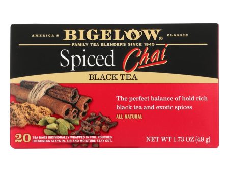 Bigelow Tea Black Tea - Spiced Chai - Case Of 6 - 20 Bag Fashion