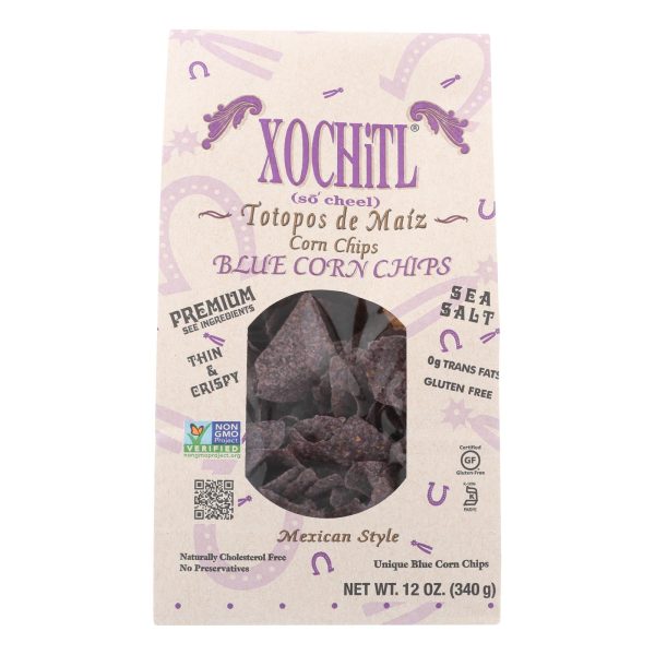 Xochitl Blue Corn Chips  - Case Of 10 - 12 Oz on Sale