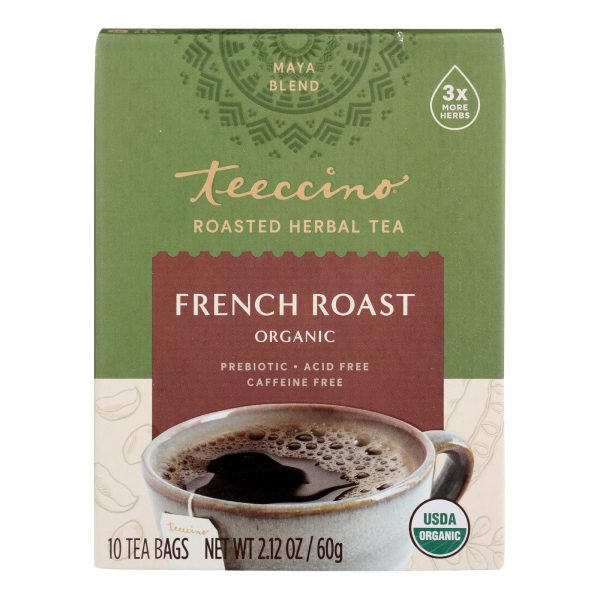 Teeccino French Roast Herbal Coffee Dark Roast - 10 Tea Bags - Case Of 6 Online Hot Sale