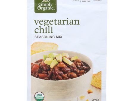 Simply Organic Seasoning Mix - Vegetarian Chili - Case Of 12 - 1 Oz. Online