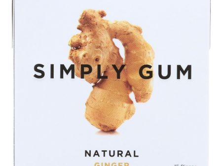 Simply Gum All Natural Gum - Ginger - Case Of 12 - 15 Count For Discount