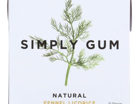 Simply Gum All Natural Gum - Fennel Licorice - Case Of 12 - 15 Count For Cheap