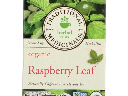 Traditional Medicinals Organic Raspberry Leaf Herbal Tea - 16 Tea Bags - Case Of 6 For Cheap