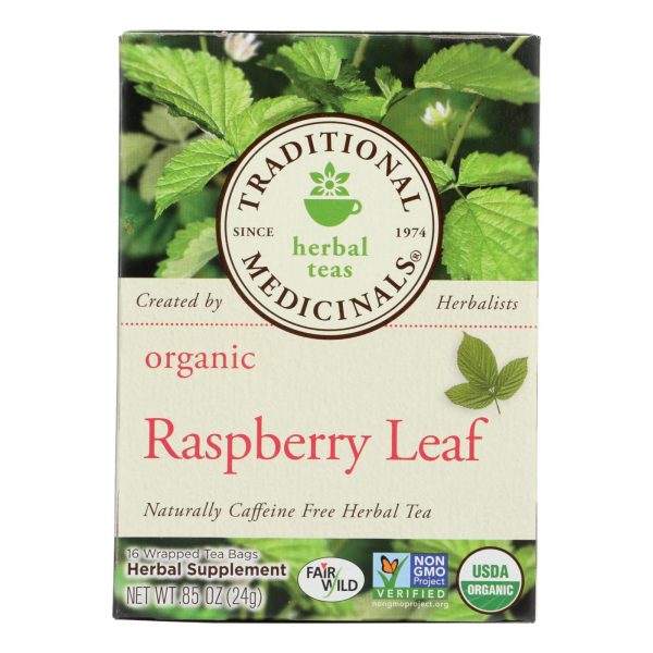 Traditional Medicinals Organic Raspberry Leaf Herbal Tea - 16 Tea Bags - Case Of 6 For Cheap