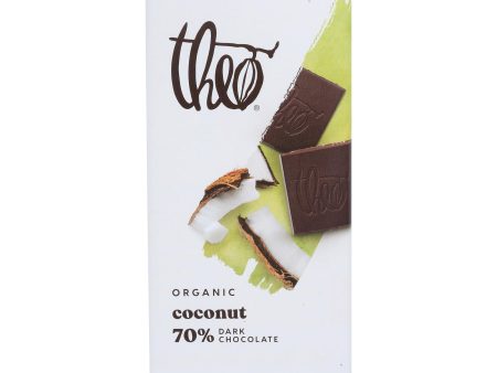 Theo Chocolate Organic Chocolate Bar - Classic - Dark Chocolate - 70 Percent Cacao - Coconut - 3 Oz Bars - Case Of 12 Online