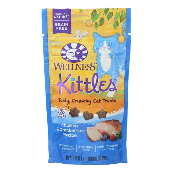 Wellness Pet Products Cat Treat - Kittles - Chicken & Cranberries - Case Of 14 - 2 Oz Sale