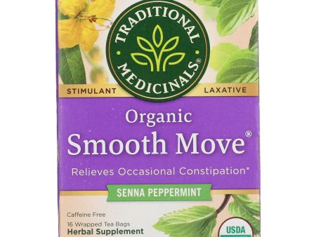 Traditional Medicinals Organic Smooth Move Peppermint Herbal Tea - 16 Tea Bags - Case Of 6 Supply