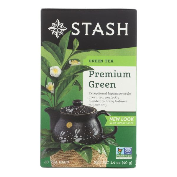 Stash Tea Organic Green Tea - Premium - Case Of 6 - 20 Bags Online Hot Sale