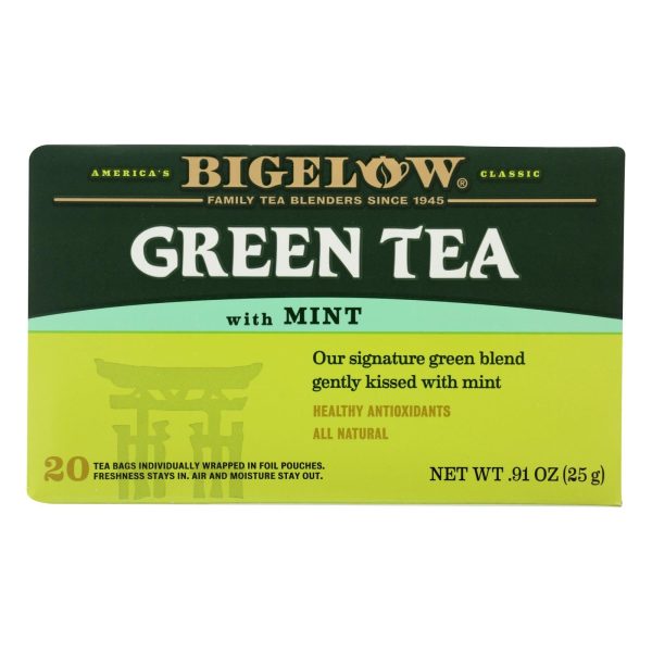 Bigelow Tea Green Tea - With Mint - Case Of 6 - 20 Bag on Sale