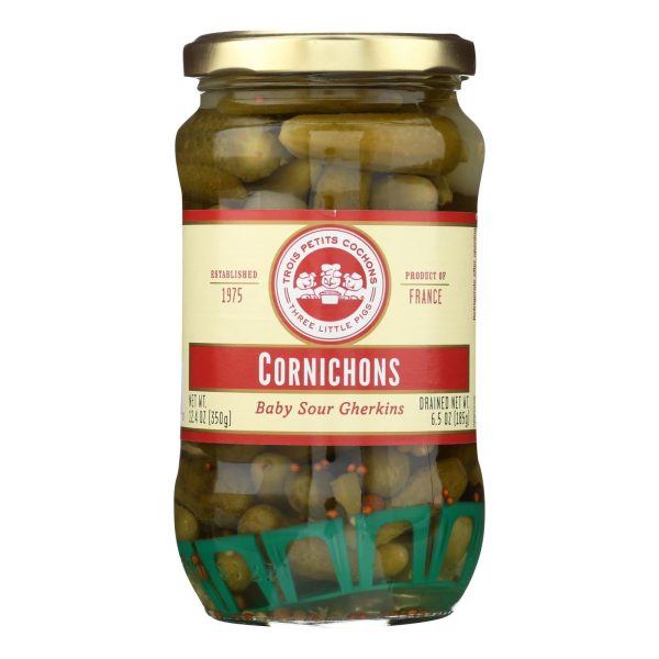 Trois Petits Cochons - Cornichons - Case Of 12-12.4 Ounces For Sale