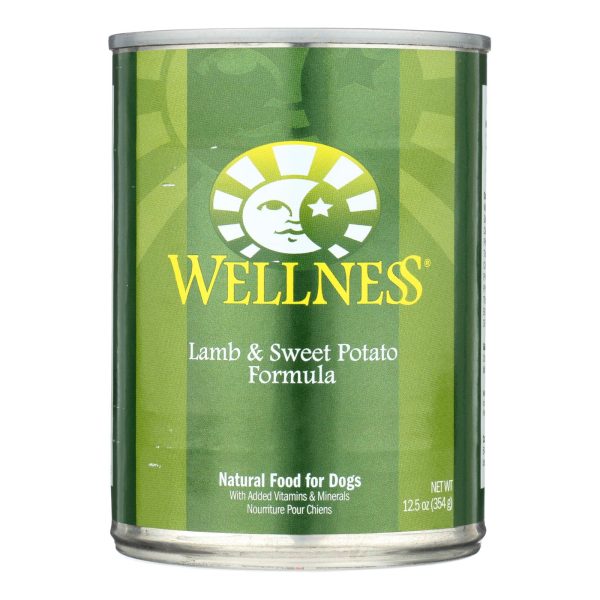 Wellness Pet Products Dog Food - Lamb And Sweet Potato Recipe - Case Of 12 - 12.5 Oz. Fashion