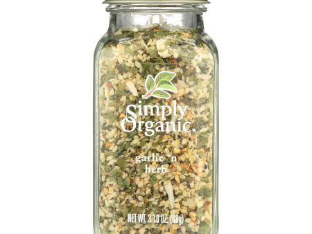 Simply Organic - Garlic And Herb Organic - Case Of 6 - 3.10 Ounces Cheap