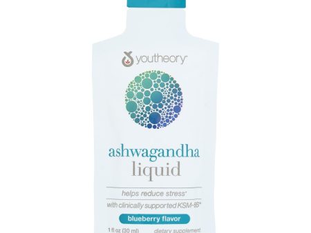 Youtheory - Liquid Ashwagandha Blueberry - Case Of 12-1 Fluid Ounces Hot on Sale