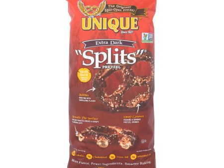 Unique Pretzels - Splits - Extra Dark - Case Of 12 - 11 Oz. For Sale