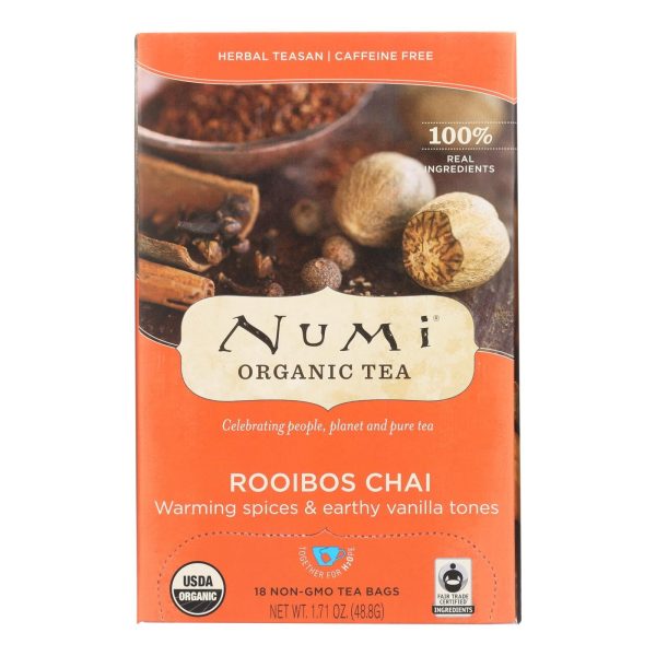 Numi Tea Organic Herbal Tea - Rooibos Chai - Case Of 6 - 18 Bags For Sale