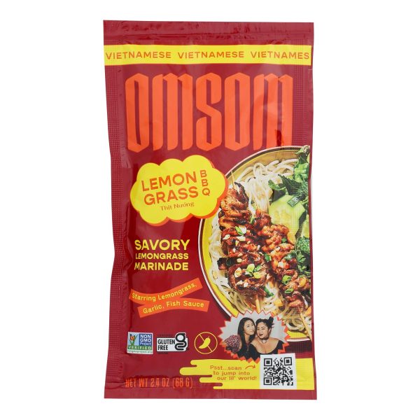 Omsom - Marinated Savory Lemongrass Barbecue - Case Of 8-2.4 Fluid Ounces Online Sale