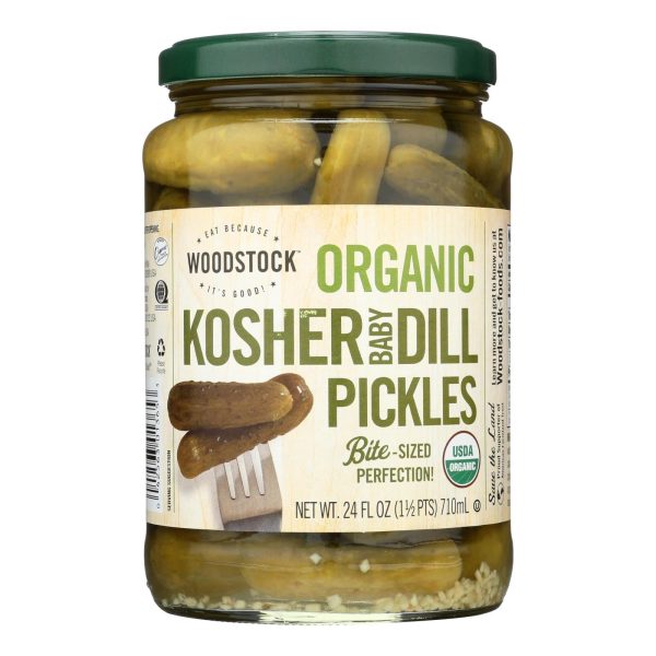 Woodstock Organic Kosher Baby Dill Pickles - Case Of 6 - 24 Oz Fashion