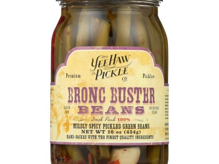 Yee-haw Pickle Company Mildly Spicy Pickled Green Beans - Case Of 6 - 16 Oz Online